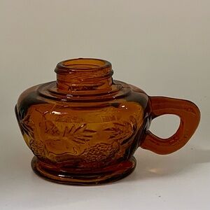 Vintage Amber Glass Kerosene Oil lamp base!